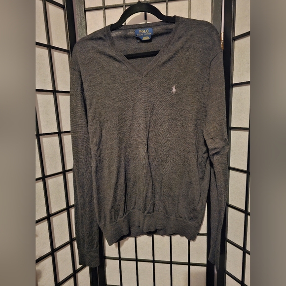 Polo Ralph Lauren Washable Wool V-Neck Sweater Size Large - Picture 1 of 5